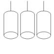 ZYLINDRO Pendelleuchte, 3 Glaszylinder klarglas � 12 cm