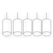 ZYLINDRO Pendelleuchte, 5 Glaszylinder klarglas � 12 cm