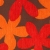 POUFF Sitzhocker Stoff Flower granat (orange/rot)