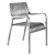 ISU Armchair Stapelstuhl mit Armlehne und Sitzkissen Leinen wei�