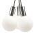 ESPRIT Molly 3er Pendelleuchte chrom Glas wei� Textilkabel schwarz