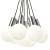 ESPRIT Molly 7er Pendelleuchte chrom Glas wei� Textilkabel schwarz
