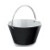 Porzellansch�ssel mit Henkel schwarz 2,5 l / � 23 cm