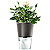 selbstbew�ssernder Blumentopf dunkel grau