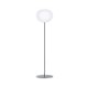 GLO-BALL F3 Stehleuchte silber matt / Opalglas
