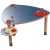 Spieltisch dreieckig mit  Wendeplatte Linoleum blau/mais
