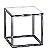 LESS W�rfel-Tisch Edelstahl / Glas klar