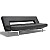 Wing Schlafsofa Gestell chrom matt / Texttilleder 582 schwarz
