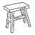 DINGKLIK Hocker Recyceltes Teak