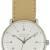 Max Bill Armbanduhr 1962 mechanisch Zahlenblatt wei� / Leder beige