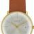 Max Bill Armbanduhr 1962 mechanisch Strichblatt perlmutt / Schlie�e vergoldet / Leder braun