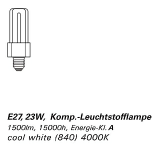 Leuchtmittel f�r ALIEN_M EASY Outdoor: E27, 23W, Komp. Leuchtstofflampe - cool white (840)