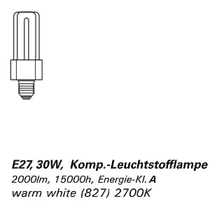 Leuchtmittel f�r ALIEN_XL EASY Outdoor: E27, 30W, Komp. Leuchtstofflampe - warm white (827)