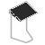 CUBA Laptoptisch chrom / Ablage Leder schwarz