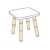 GROWING TABLE Hocker Buche wei� beschichtet