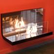 Wall Flame Biokamin wei�/Edelstahl, Glas klar