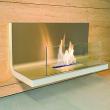 Wall Flame Biokamin wei�/verchromt hochglanz Glas klar
