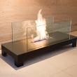 FLOOR FLAME Biokamin, schwarz/Edelstahl