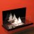 Wall Flame 2-546B Biokamin schwarz/hochglanzverchromt Glas schwarz