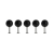 DOTS Garderobenhaken 5er Set schwarz