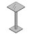 HOOK Beistelltisch alusilber/Glas RAL 7011 grau