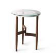 ST-OBLO Beistelltisch 55 Gestell Nu�baum ge�lt Platte Glas