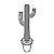 Cactus Stehleuchte mit Topf, wei�