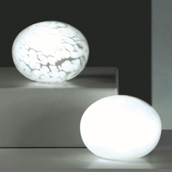 Glas Oval Tischleuchte