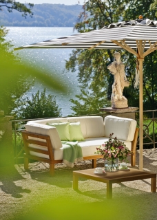Klassiker Sonnenschirm rund Weish�upl