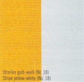 Weish�upl Stoff�bersicht - DOLAN 18 gelb/wei� Streifen 8,5 cm