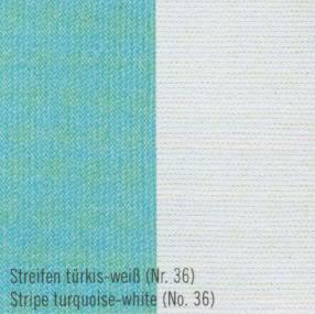 Weish�upl Stoff�bersicht - DOLAN 36 t�rkis/wei� Streifen 5 cm