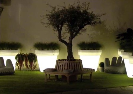 Roma Light beleuchteter Blumentopf