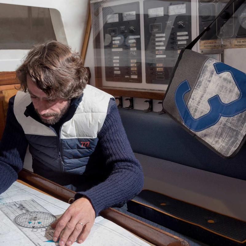 Harry Schultertasche Tech-Sail 15创 grau, Nr. 3 blau von 727Sailbags Harry Schultertasche Tech-Sail 15创 grau, Nr. 3 blau