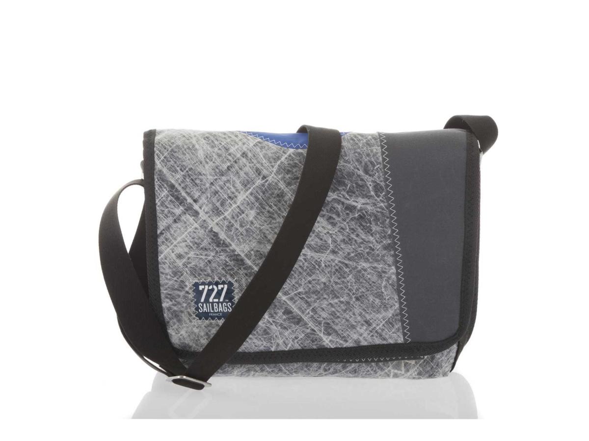 Harry Schultertasche Tech-Sail Grey, No 3 Blue, Vorderseite