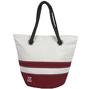 Sandy Tasche Dacron natur mit roten Streifen Sandy Tasche Dacron natur mit roten Streifen