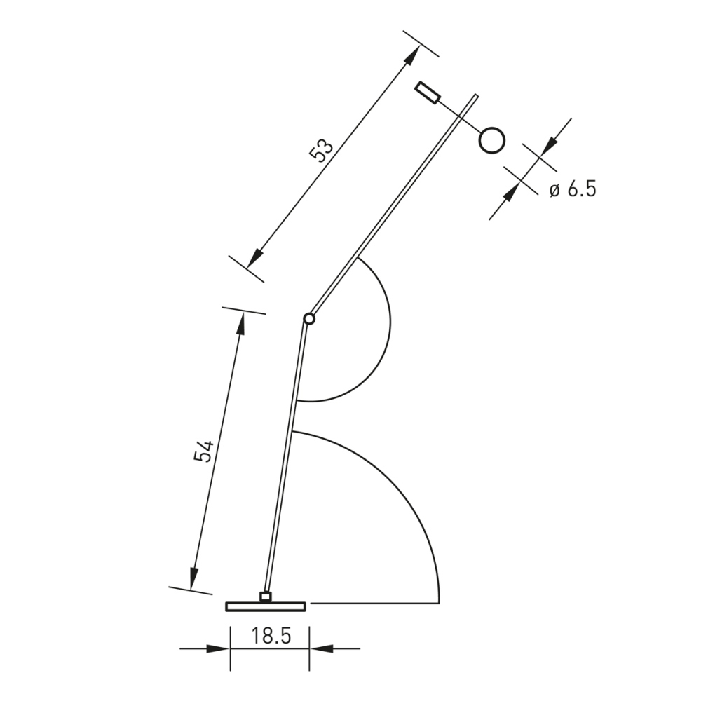 Technische Zeichnung DESKTOP LIGHT