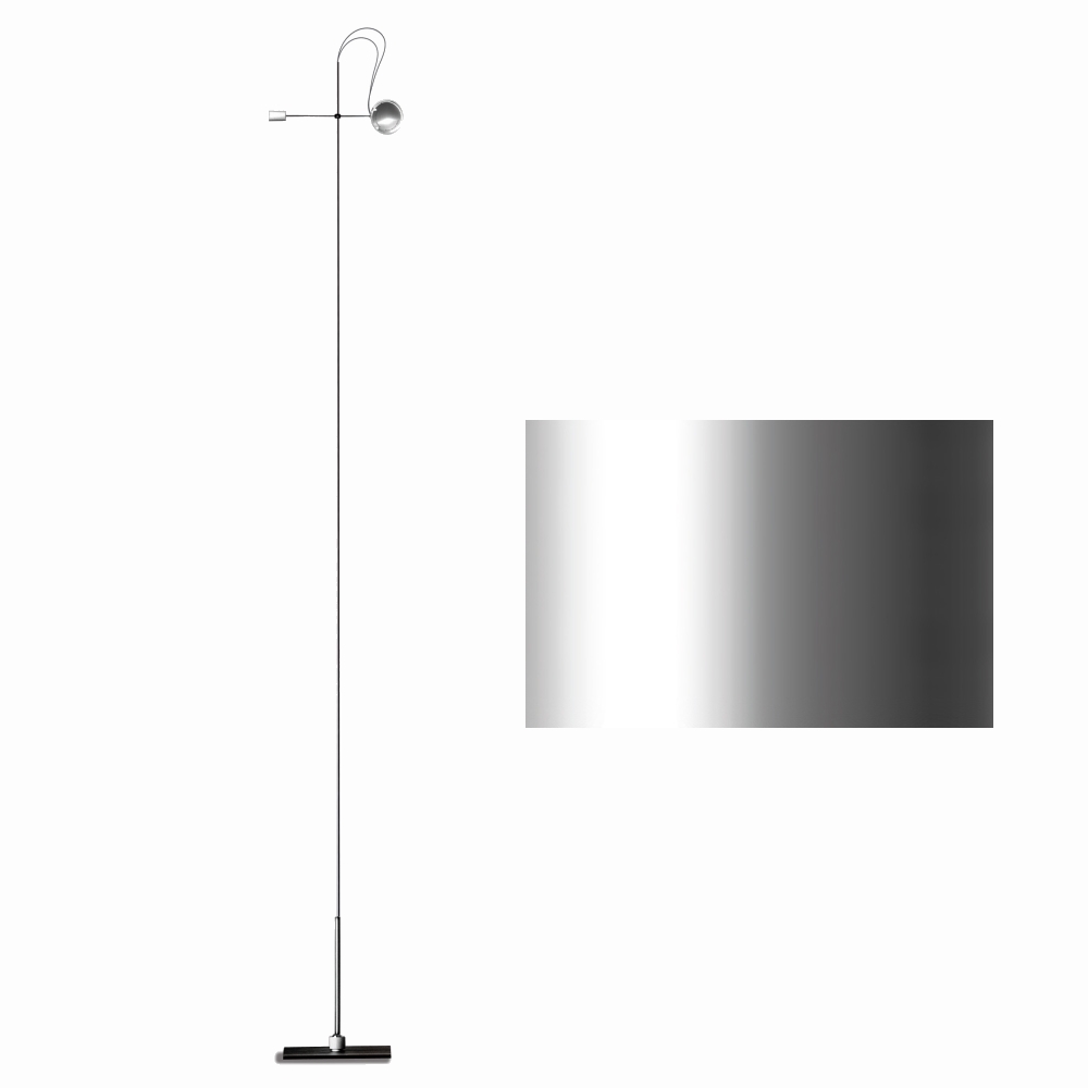 FLOOR LIGHT Stehleuchte / Leseleuchte 170 cm chrom matt