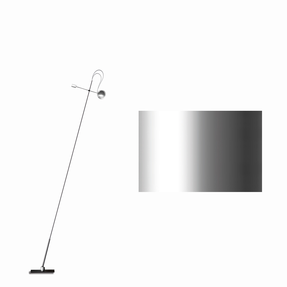 FLOOR LIGHT Stehleuchte / Leseleuchte 130 cm chrom matt