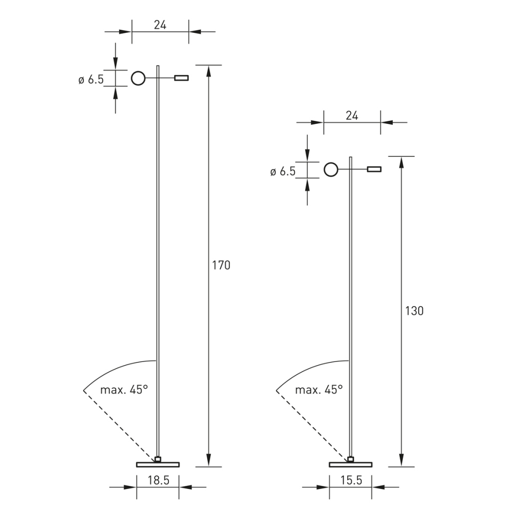 Technische Zeichnungen FLOOR LIGHT von Absolut Lightning Technische Zeichnungen FLOOR LIGHT