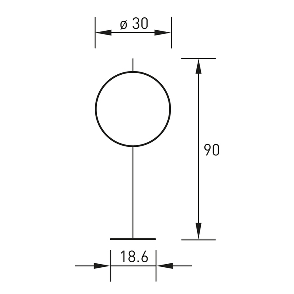 Technische Zeichnung GLOBUS Stehleuchte 90 cm von Absolut Lightning Technische Zeichnung GLOBUS Stehleuchte 90 cm
