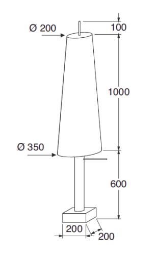 VELA ALTA Stehleuchte 170 cm hoch