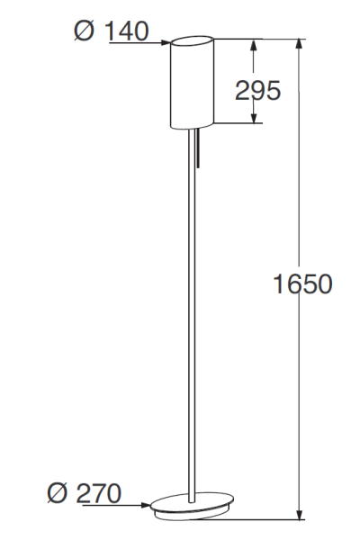 JOHANNES Linear Stehleuchte Vermassung