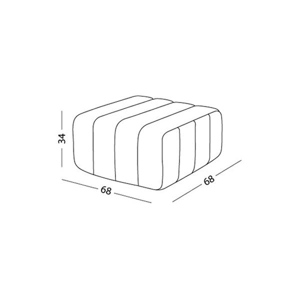 CURT Sofa-System, die Dimension des einzelnen Elementes von AMBIVALENZ Curt Sofasystem CURT Sofa-System, die Dimension des einzelnen Elementes