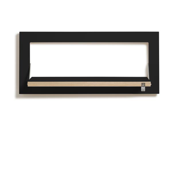 FLPPS Wandregal 60x27 cm, schwarz, Frontal