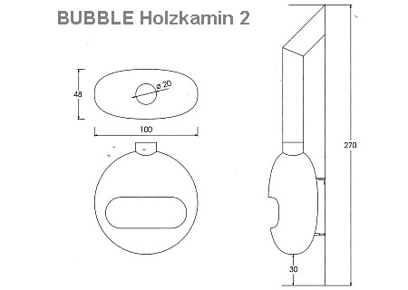 BUBBLE 2 Wandkamin
