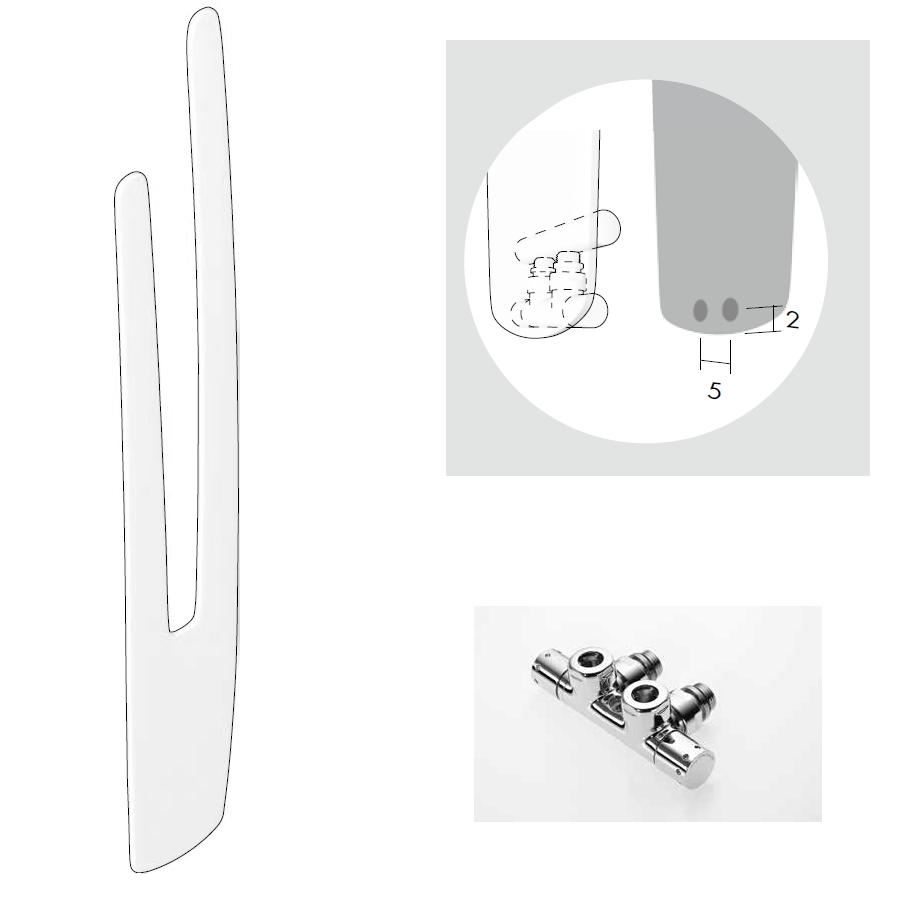 Antrax Design-Heizkrper VU mit Blockventil (wird vom Heizkrper verdeckt)