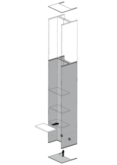 T2V aus der Serie T optional mit Endstcken und Regalbrettern