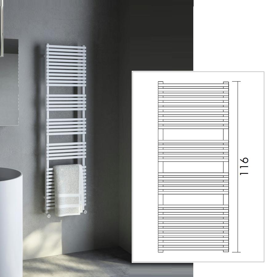 H_20 BATH Heizkörper / Handtuchwärmer, Höhe 116 cm, Breite und Ausführung nach Wahl von Antrax H_20 BATH Heizkörper / Handtuchwärmer, Höhe 116 cm, Breite und Ausführung nach Wahl