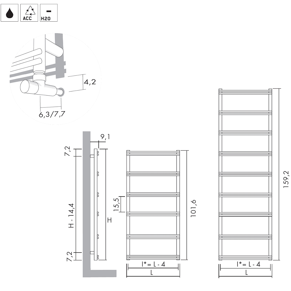 Antrax Design-Heizkrper V8, technische Details