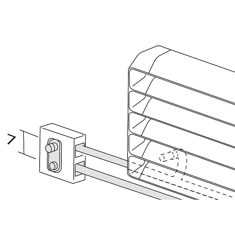 Antrax Design-Heizkrper GHISA horizontal Ventile ausserhalb des Heizkrpers verbaut